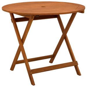 vidaXL Table de jardin pliante Marron &Oslash; 90 x 75 cm