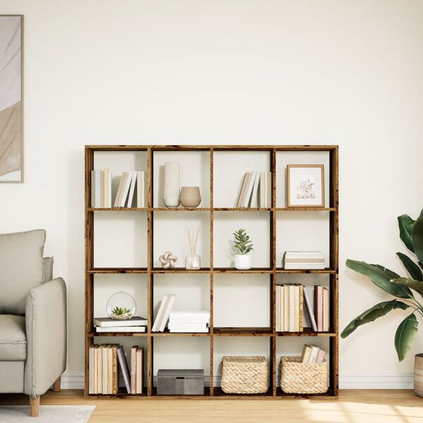 vidaXL Biblioth&egrave;que vieux bois 137,5x29x137,5 cm bois d'ing&eacute;nierie