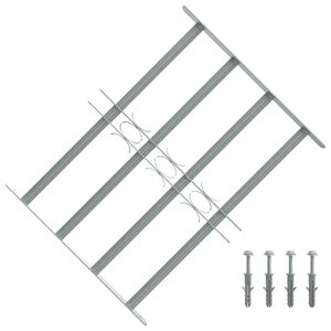 vidaXL Grille r&eacute;glable de s&eacute;curit&eacute; de fen&ecirc;tres et 4 barres 500-650 mm