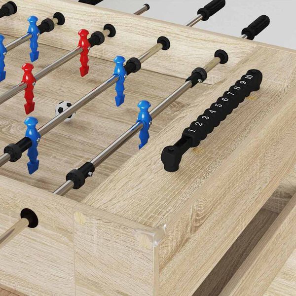 vidaXL Table de Foosball Ch&ecirc;ne Sonoma 125 x 60,5 x 80 cm