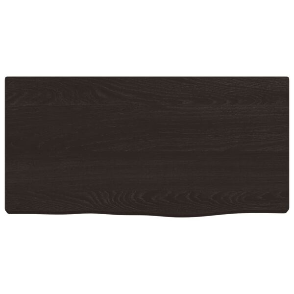 vidaXL Étagère murale marron foncé 40x20x2 cm bois chêne massif traité