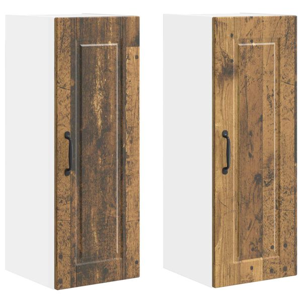 vidaXL Armoire de cuisine avec porte 2 pcs Bois ancien 30 x 31 x 80 cm