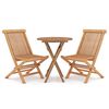 vidaXL Ensemble &agrave; manger de jardin 3 pcs Bois de teck massif