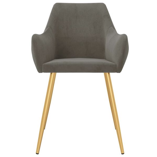 vidaXL Chaises &agrave; manger lot de 4 Gris fonc&eacute; Velours
