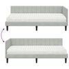 vidaXL Cadre de lit d'angle avec matelas 2 pcs Gris clair Velours