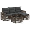 vidaXL Ensemble de canap&eacute; de jardin 5 pc Gris et Gris fonc&eacute; polyrotin