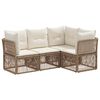 vidaXL Ensemble de canap&eacute; de jardin 4 pc 4 place Beige polyrotin