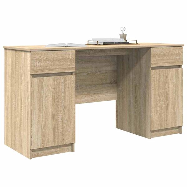 vidaXL Bureau Ch&ecirc;ne sonoma 140 x 49 x 76 cm Bois d'ing&eacute;nierie