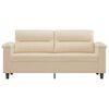 vidaXL Canapé à 2 places Crème 140 cm Tissu microfibre