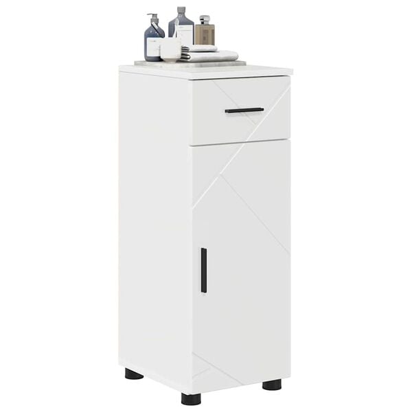 vidaXL Cabinet de salle de bain Blanc brillant 30 x 35 x 80 cm