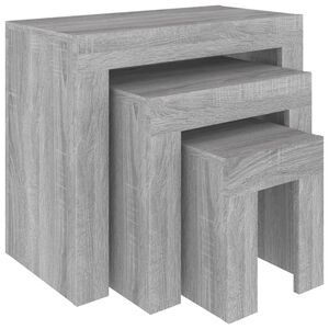 vidaXL Tables basses gigognes 3 pcs sonoma gris bois d'ing&eacute;nierie