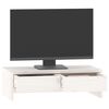 vidaXL Support de moniteur Blanc 50x27x15 cm Bois de pin solide
