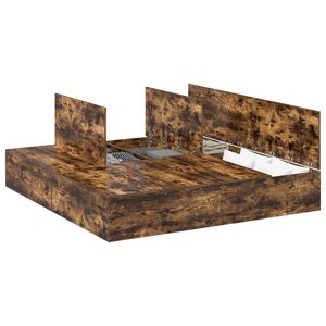 vidaXL Cadre de lit avec rangement Ch&ecirc;ne fum&eacute; 200 x 200 cm