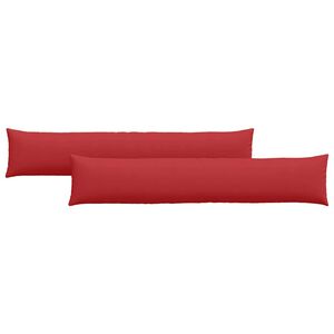 vidaXL Coussins de canap&eacute; 2 pcs Rouge 200 x 40 cm tissu