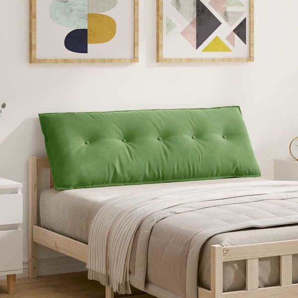 vidaXL Coussin de Dos Vert clair 140 x 50 cm Tissu en velours c&ocirc;tel&eacute;