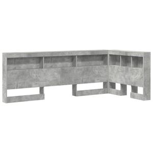 vidaXL Tête de lit de rangement Gris béton 80 cm Bois d'ingénierie