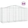 vidaXL Paniers &agrave; gabions arqu&eacute;s 4 pcs 200x50x100/120 cm fer galvanis&eacute;