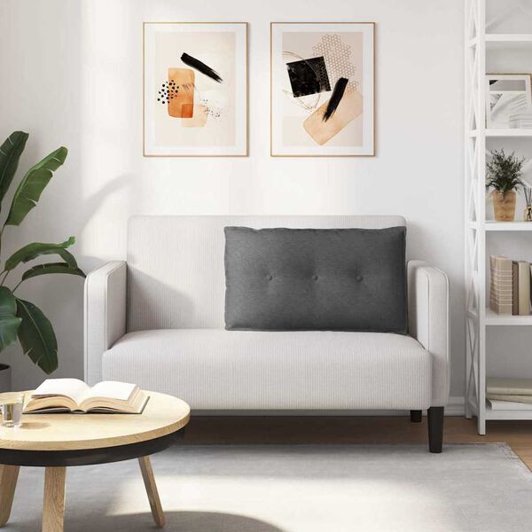 vidaXL Coussin de Dos Gris fonc&eacute; 80 x 50 cm Tissu en velours c&ocirc;tel&eacute;