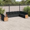 vidaXL Salon de jardin 10 pcs avec coussins noir r&eacute;sine tress&eacute;e