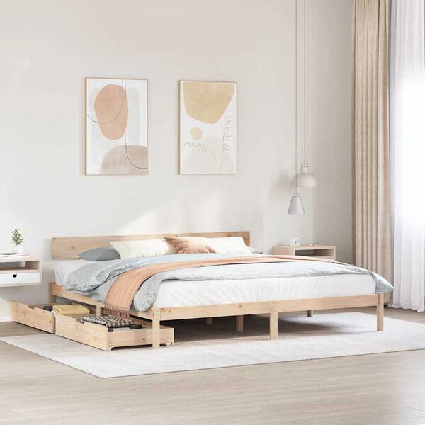 vidaXL Cadre de lit sans matelas 180x200 cm bois massif de pin