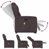 vidaXL Fauteuil inclinable de massage Marron fonc&eacute; Tissu
