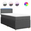 vidaXL Sommier &agrave; lattes de lit avec matelas Gris fonc&eacute; 90x200 cm Tissu