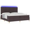 vidaXL Lit &agrave; ressort LED avec matelas Marron fonc&eacute; 200 x 200 cm tissu