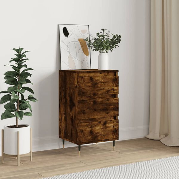 vidaXL Buffet ch&ecirc;ne fum&eacute; 40x35x70 cm bois d'ing&eacute;nierie