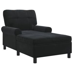 vidaXL Chaise longue avec coussin Noir 91 x 157 x 91 cm Velours