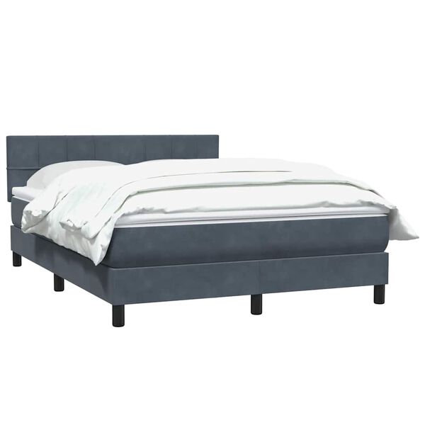 vidaXL Sommier &agrave; lattes de lit et matelas gris fonc&eacute; 140x220cm velours