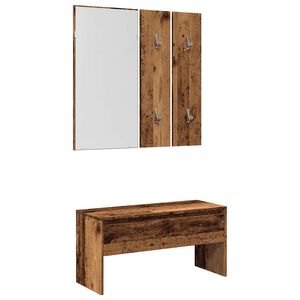 vidaXL Ensemble de meubles de couloir vieux bois bois d'ing&eacute;nierie