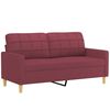 vidaXL Ensemble de canapés 2 pcs avec coussins Rouge bordeaux Tissu