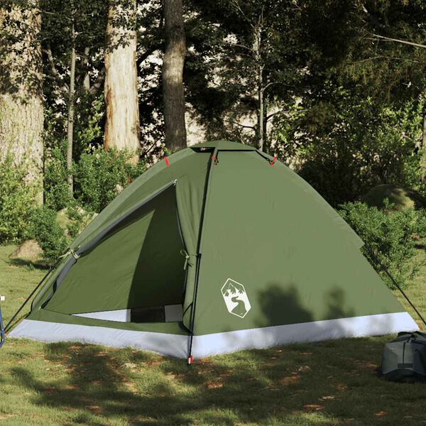 vidaXL Tente de camping &agrave; d&ocirc;me 2 personnes vert olive imperm&eacute;able