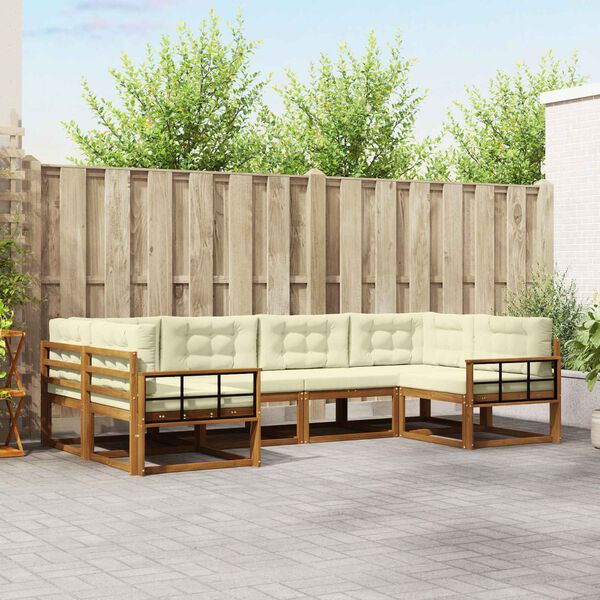 vidaXL Ensemble de canap&eacute;s d'ext&eacute;rieur 6 pcs Naturel et Cr&egrave;me