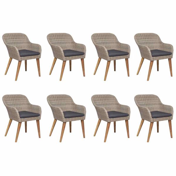 vidaXL Ensemble &agrave; manger de jardin 9 pcs Marron