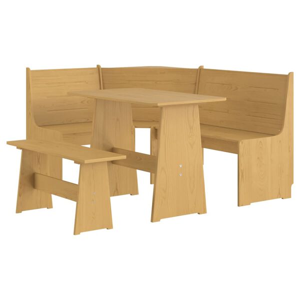 vidaXL Ensemble &agrave; manger REINE 3 pcs marron miel bois de pin massif