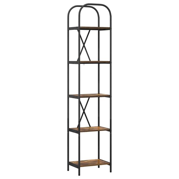 vidaXL &Eacute;tag&egrave;re Ch&ecirc;ne fum&eacute; 40 x 30 x 183 cm Bois d'ing&eacute;nierie