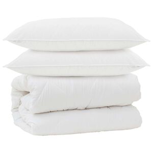 vidaXL Couette avec Oreillers avec oreiller 3 pcs Blanc Microfibre
