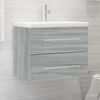 vidaXL Meuble lavabo avec bassin int&eacute;gr&eacute; Sonoma gris Bois d'ing&eacute;nierie