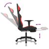 vidaXL Chaise de jeu de massage avec repose-pied Noir et rouge Tissu