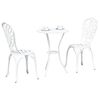 vidaXL Ensemble bistro de jardin 3 pcs Blanc Aluminium