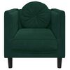 vidaXL Fauteuil avec coussin vert fonc&eacute; velours
