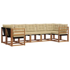 vidaXL Ensemble de canap&eacute;s d'ext&eacute;rieur 7 pcs Naturel et Beige