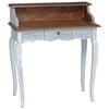 vidaXL Bureau Blanc 80 x 40 x 92 cm Bois de Mahogany Massif