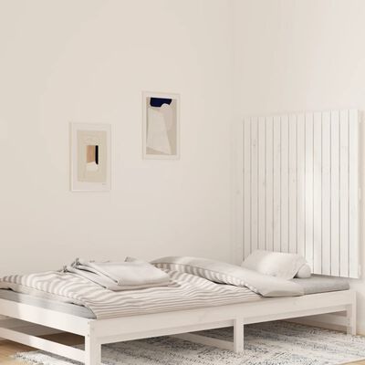 vidaXL Tête de lit murale Blanc 95,5x3x90 cm Bois massif de pin