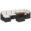 vidaXL Ensemble de canap&eacute; de jardin 8 pc Noir et cr&egrave;me