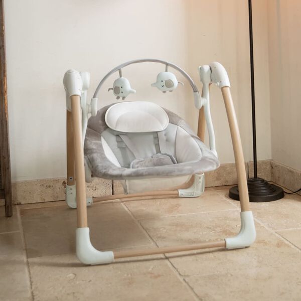 Bo Jungle Transat pour b&eacute;b&eacute; portable Dolphy Naturel et blanc pur