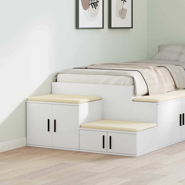 vidaXL Armoire de rangement 2 pcs Blanc 127 x 41 x 40 cm