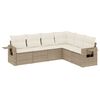 vidaXL Salon de jardin avec coussins 6 pcs beige r&eacute;sine tress&eacute;e