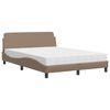 vidaXL Lit avec matelas Dover cappuccino 140x190 cm similicuir